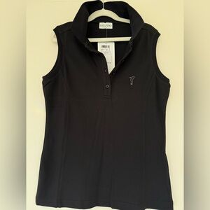 Golfino NWT Black Sleeveless Polo Top